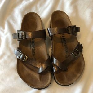 Birkenstock Mayari Bronze Birko Flor Sandals Sz 7